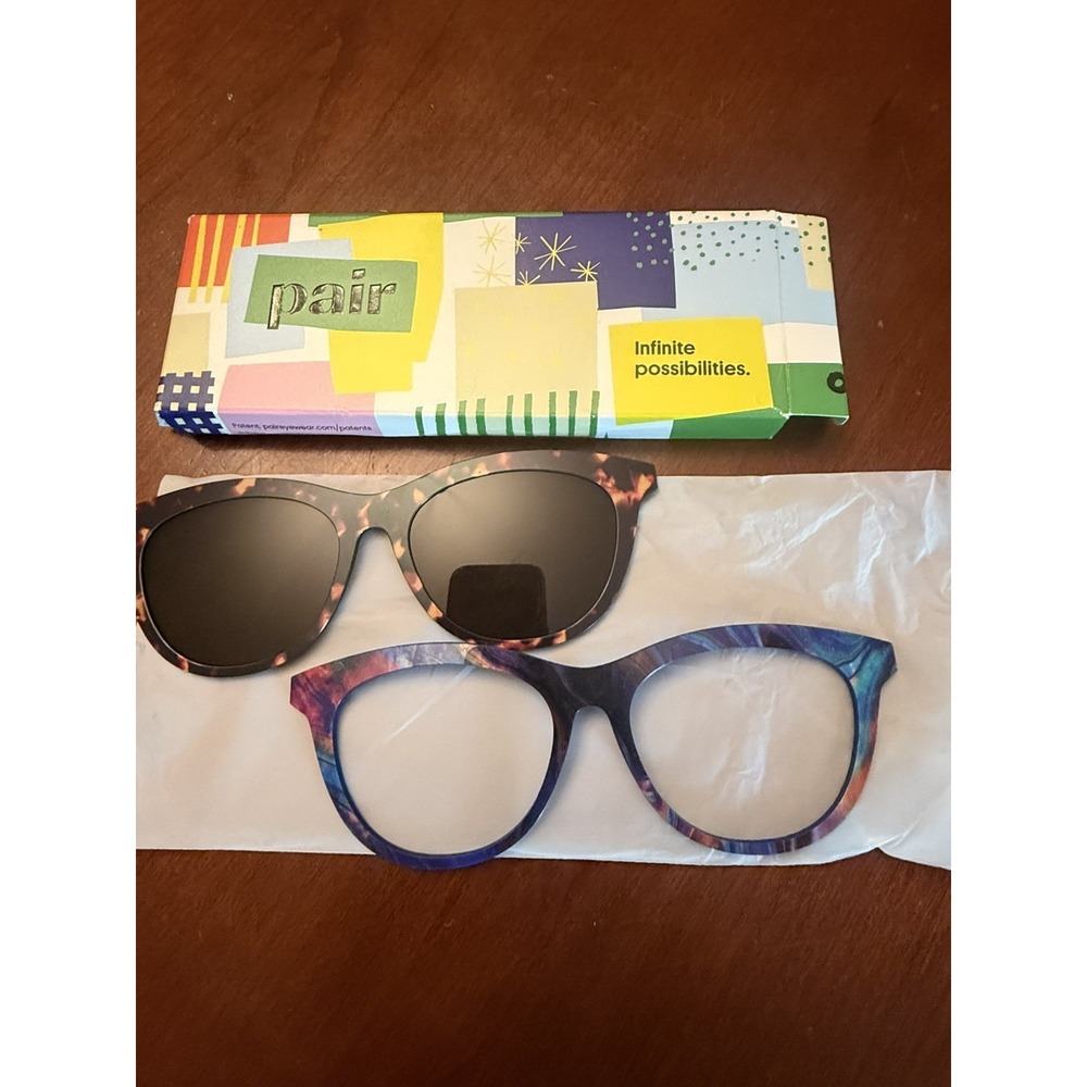Pair Eyewear The Brook Magnetic Topper Bundle Tortoise Blue Watercolor T01 A05